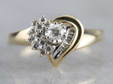 Diamond Heart Gold Anniversary Ring - image 1