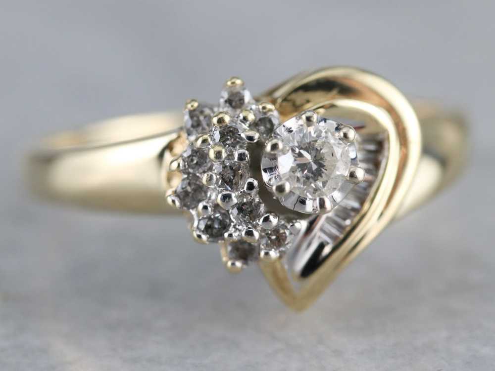 Diamond Heart Gold Anniversary Ring - image 2