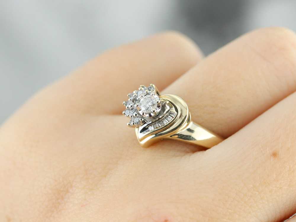 Diamond Heart Gold Anniversary Ring - image 5