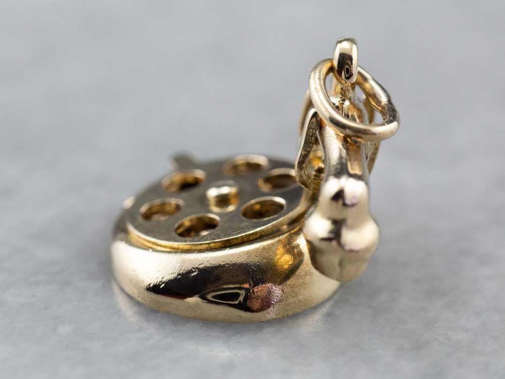 Vintage Gold Rotary Phone Charm - image 4