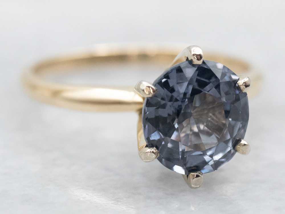 Simple Round-Cut Purple Spinel Ring - image 2