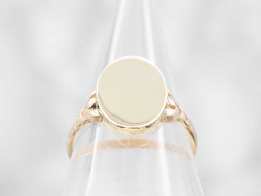 *RESERVED* Elongated Oval Signet Ring in Polished… - image 4