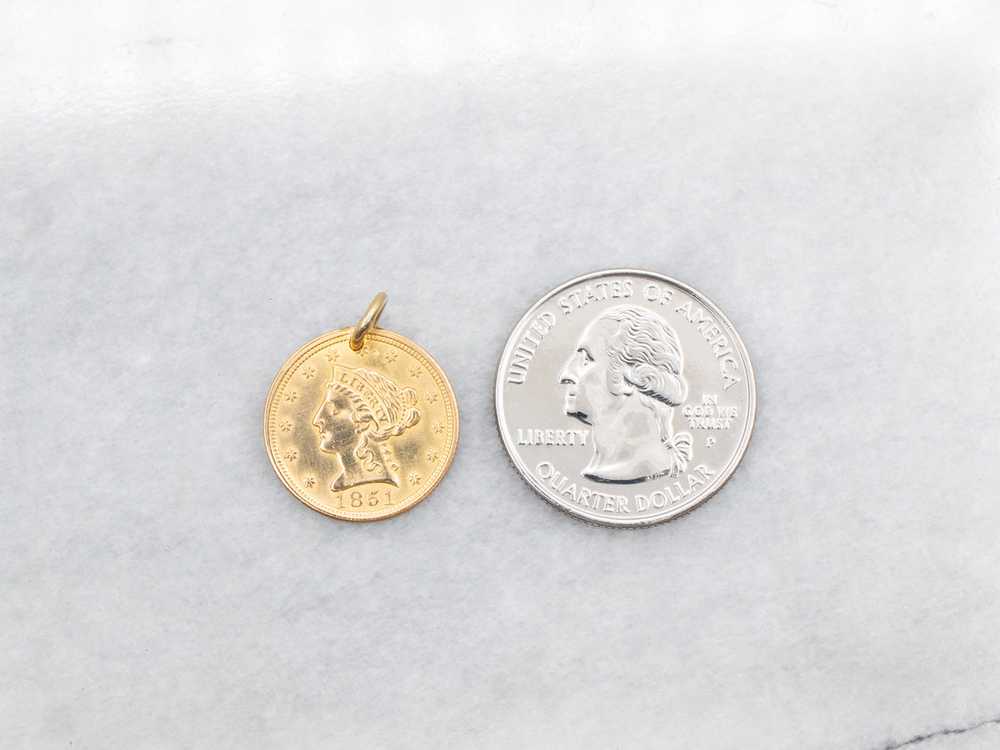 Gold "Mother" Engraved Coin Love Token Pendant - image 3