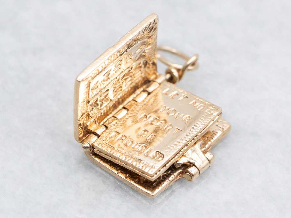 Vintage Gold The Lord's Prayer Bible Charm - image 2