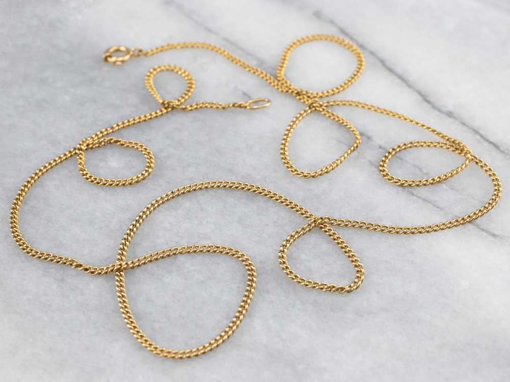 18K Yellow Gold Curb Chain - image 3