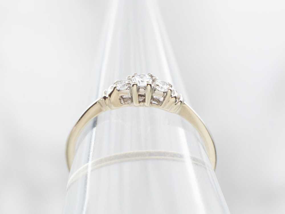 Small Three Stone Diamond Engagement Ring - image 3