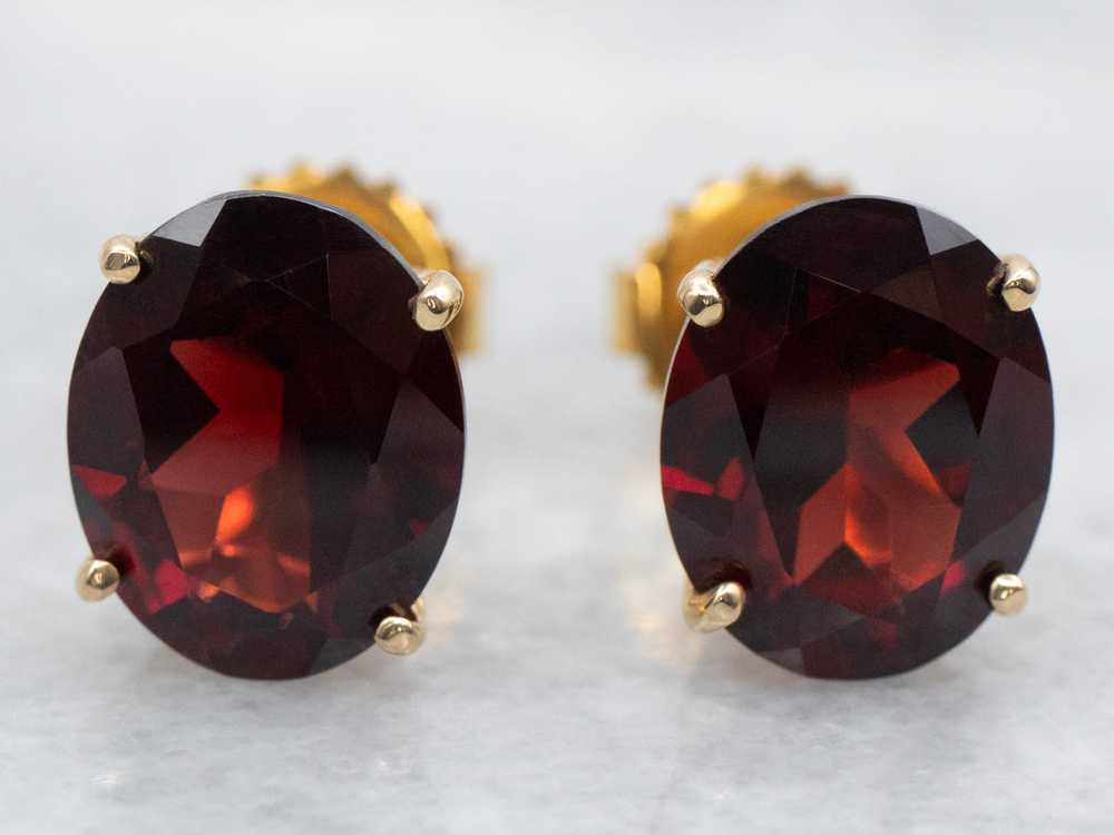 Garnet Stud Earrings - image 1