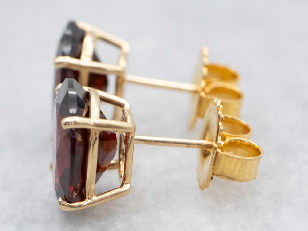 Garnet Stud Earrings - image 2