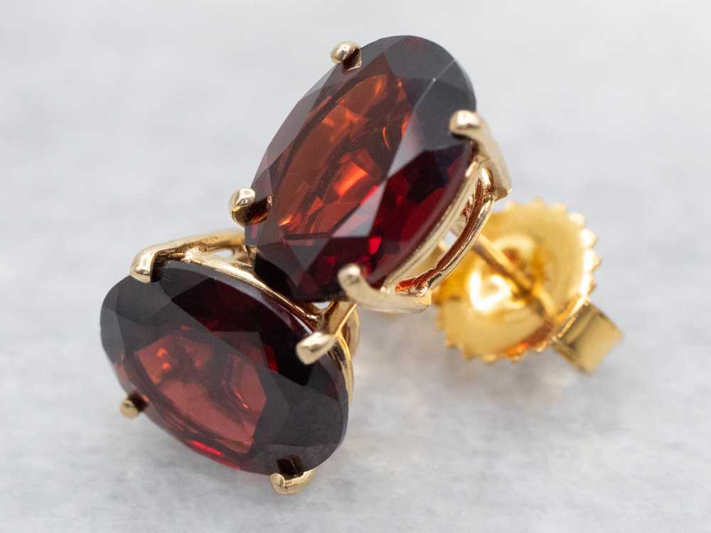 Garnet Stud Earrings - image 3