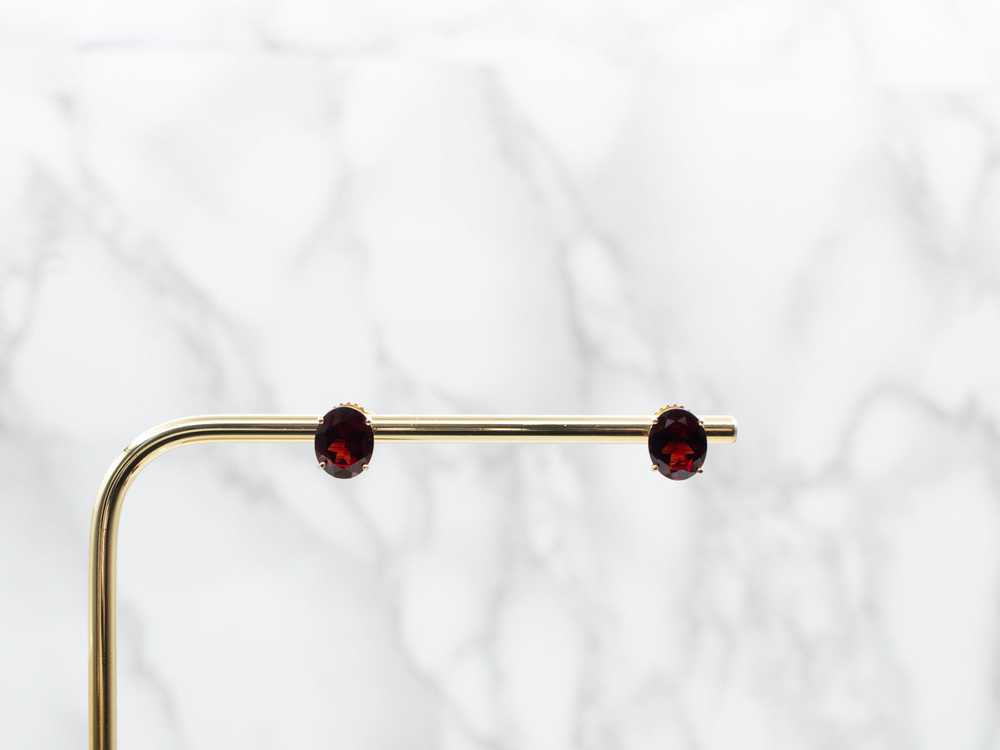 Garnet Stud Earrings - image 4