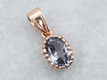 Rose Gold Spinel Solitaire Pendant - image 1