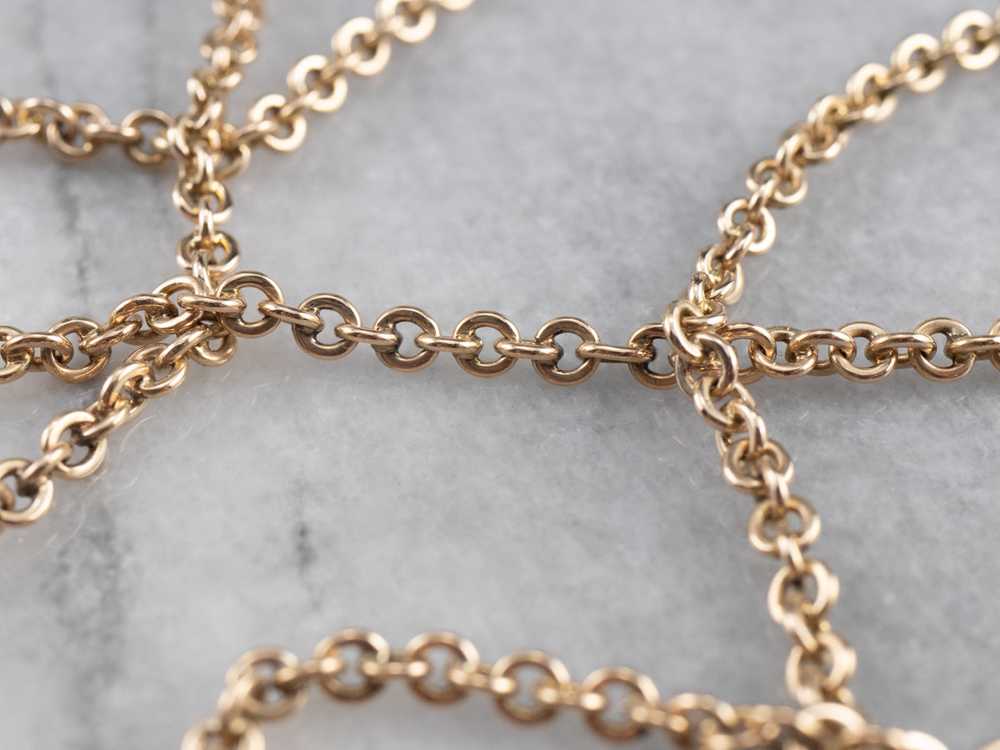 14K Gold Oval Link Chain Necklace - image 1