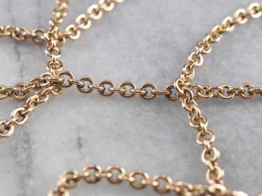 14K Gold Oval Link Chain Necklace - image 1