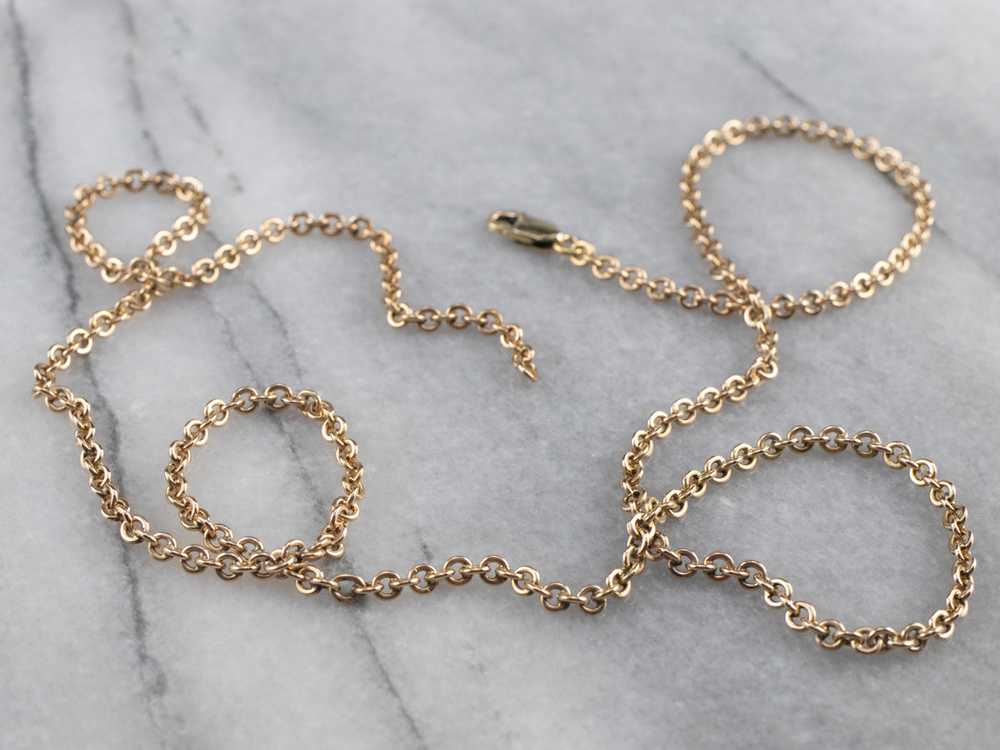 14K Gold Oval Link Chain Necklace - image 2