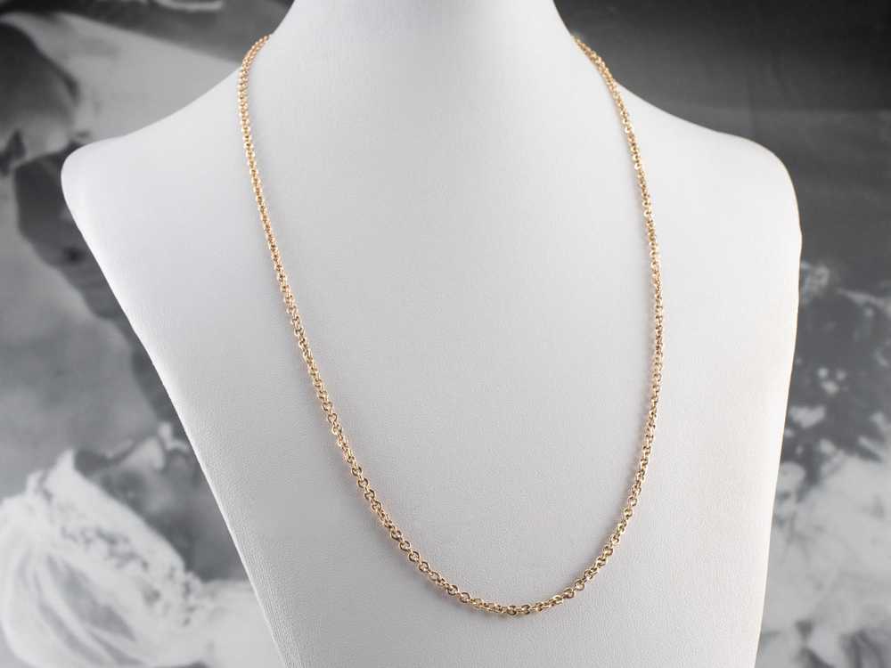 14K Gold Oval Link Chain Necklace - image 5