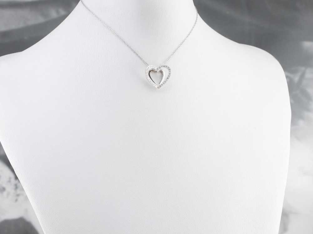 Diamond White Gold Heart Pendant - image 10