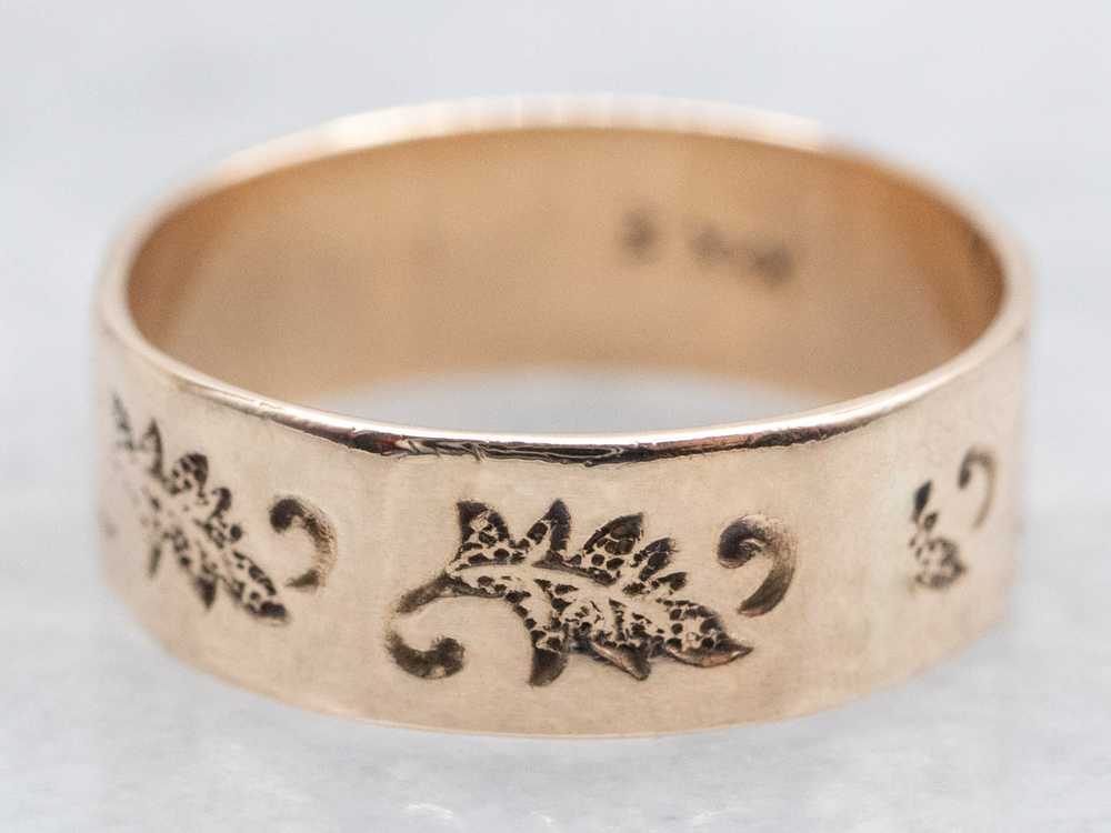 Antique Rose Gold Botanical Baptism Cigar Band - image 1