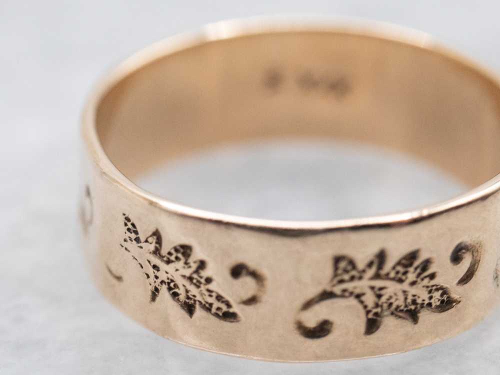 Antique Rose Gold Botanical Baptism Cigar Band - image 2