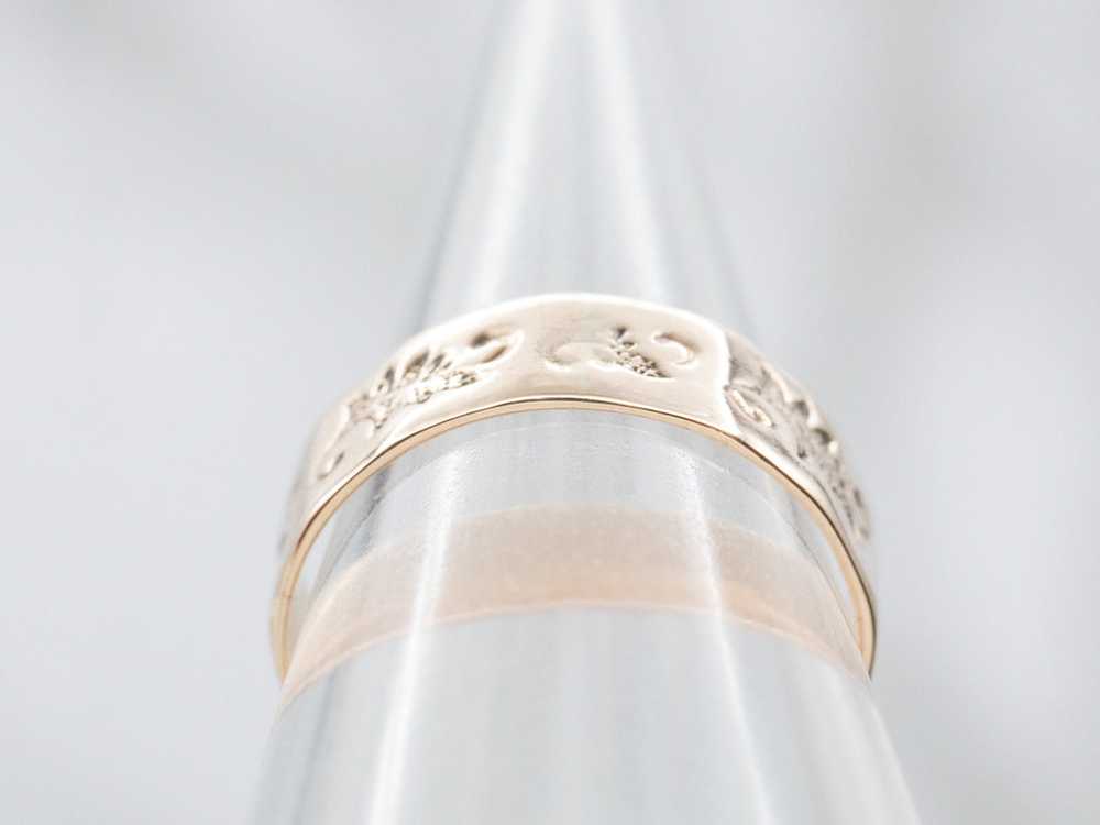 Antique Rose Gold Botanical Baptism Cigar Band - image 3