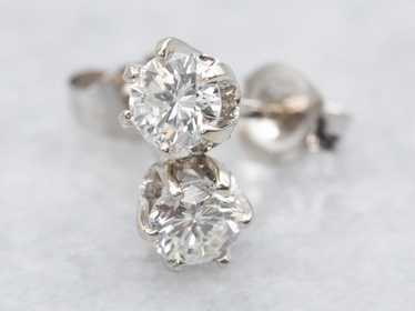 Classic White Gold Diamond Stud Earrings - image 1