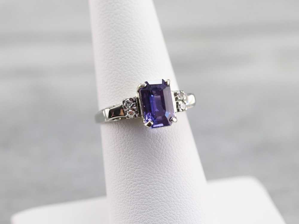 Purple Ceylon Sapphire and Diamond Ring - image 7