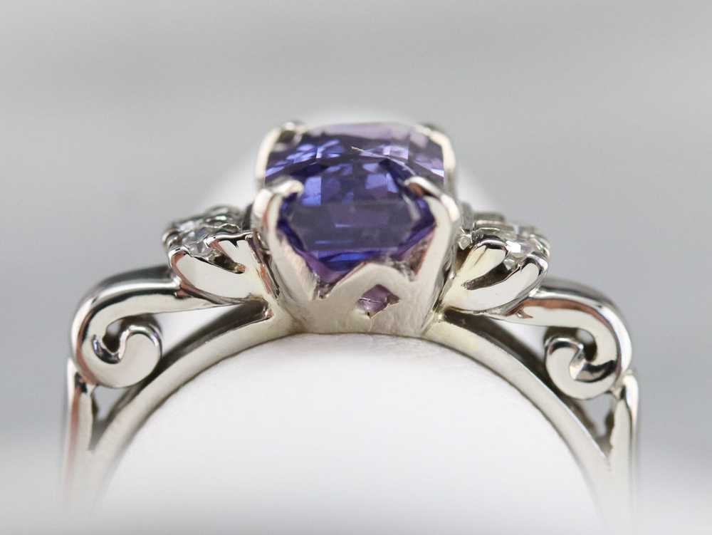 Purple Ceylon Sapphire and Diamond Ring - image 8