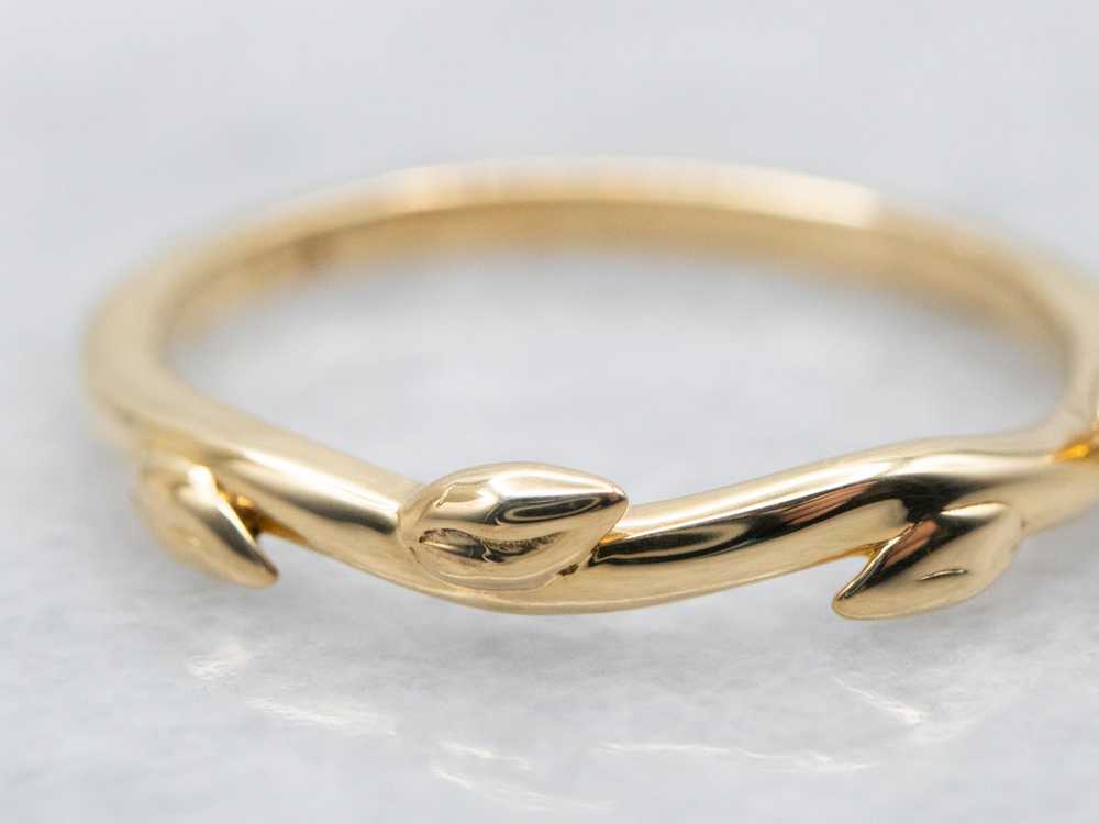 18K Gold Ivy Vine Pattern Band - image 2