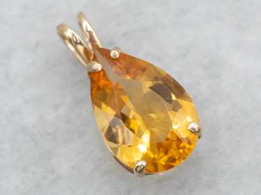 Pear Cut Citrine Solitaire Pendant - image 1