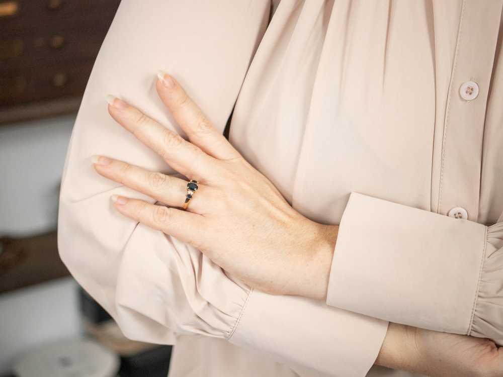 Sapphire and Diamond Anniversary Ring - image 5