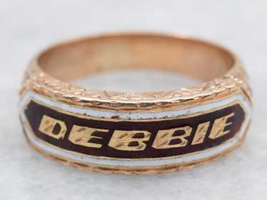 Rose Gold Enamel "DEBBIE" Ring - image 1