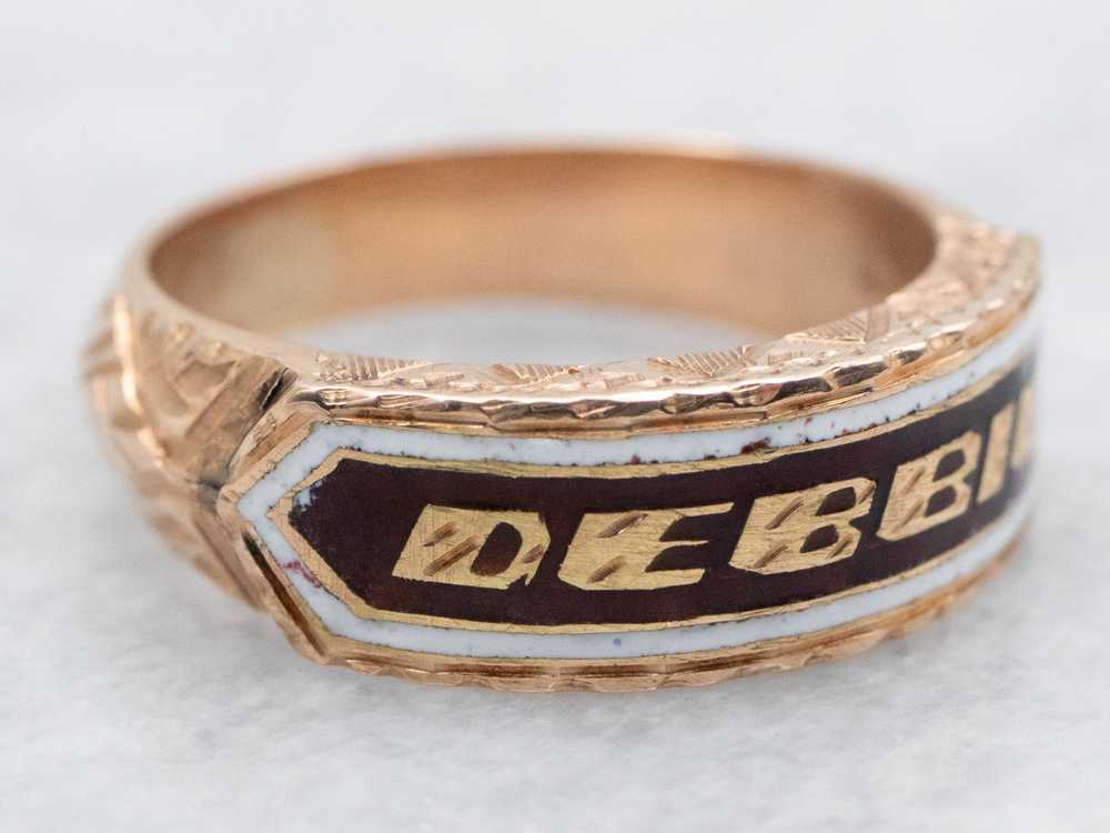 Rose Gold Enamel "DEBBIE" Ring - image 2