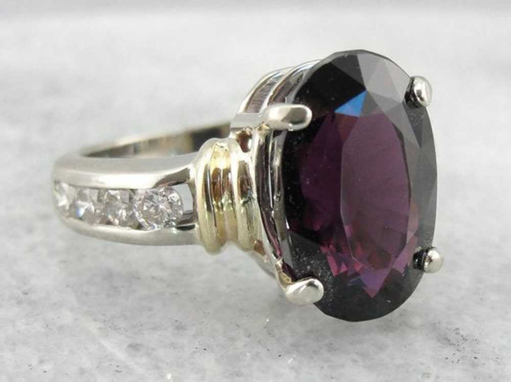 Garnet, Diamond and Fine Gold Cocktail Ring - image 1