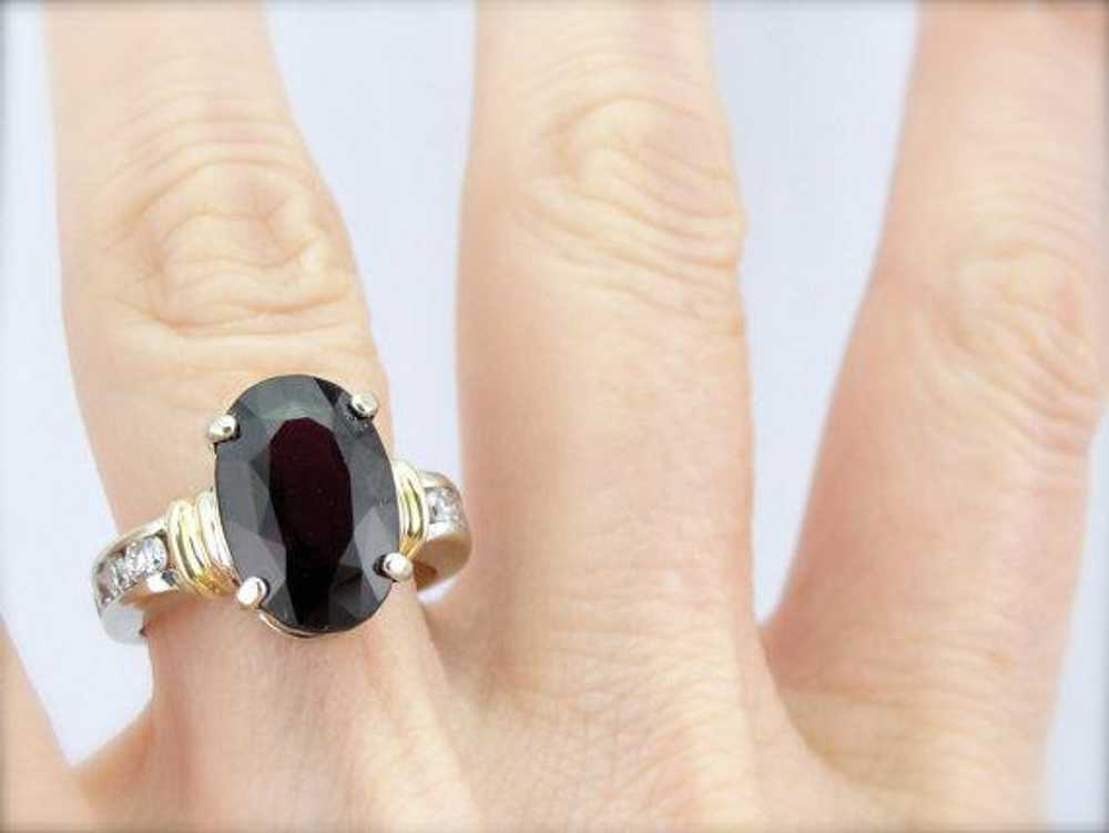 Garnet, Diamond and Fine Gold Cocktail Ring - image 5