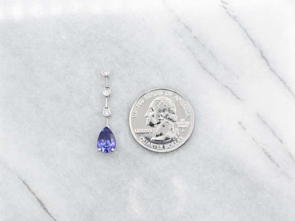 Modern Tanzanite and Diamond Pendant - image 3