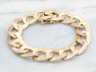 Textured Gold Chunky Curb Link Bracelet - image 1