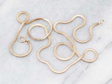 Sleek Gold Rectangular Snake Chain with Spring Ri… - image 1