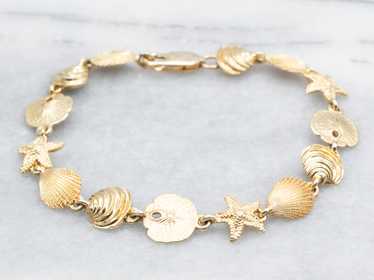 Nautical Gold Shell Link Bracelet - image 1