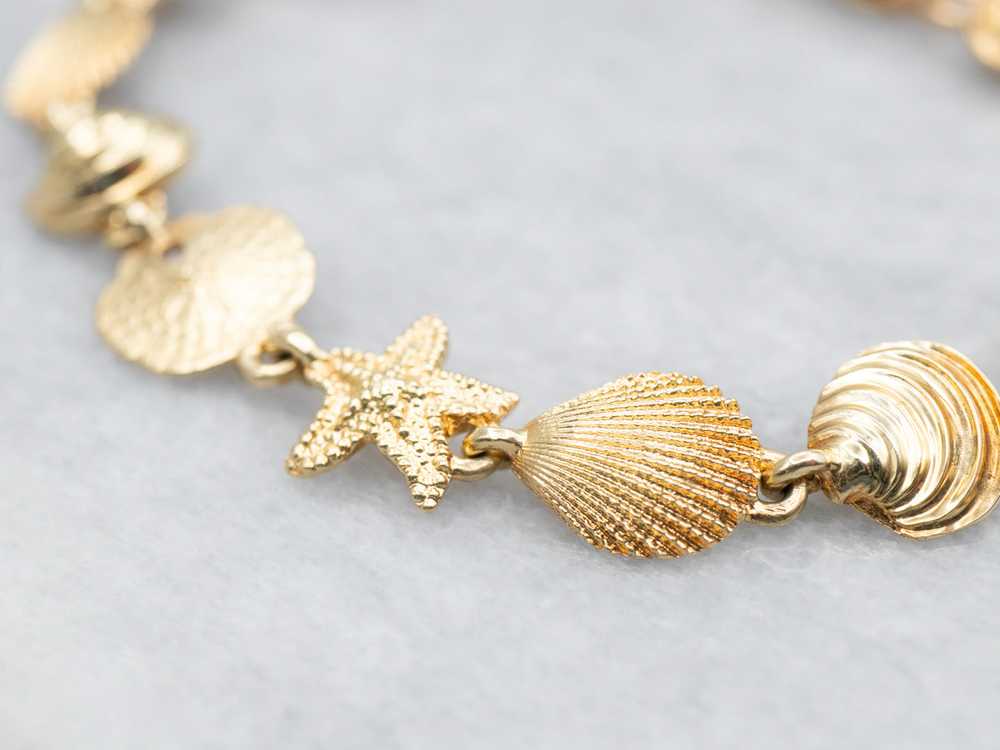 Nautical Gold Shell Link Bracelet - image 2