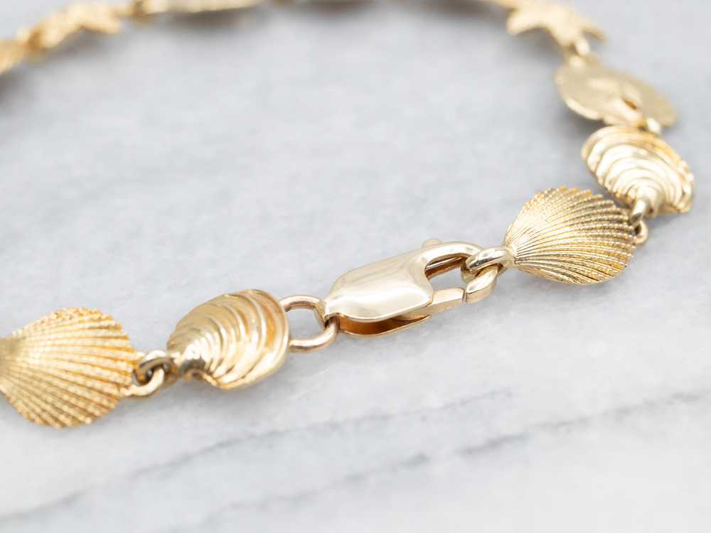 Nautical Gold Shell Link Bracelet - image 3