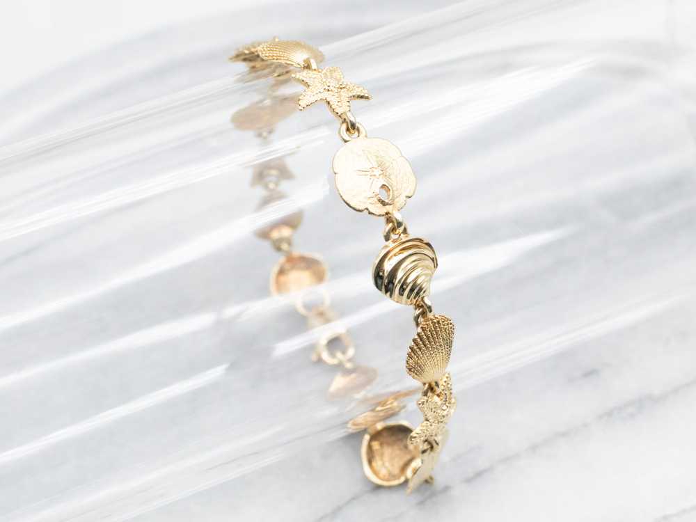 Nautical Gold Shell Link Bracelet - image 4