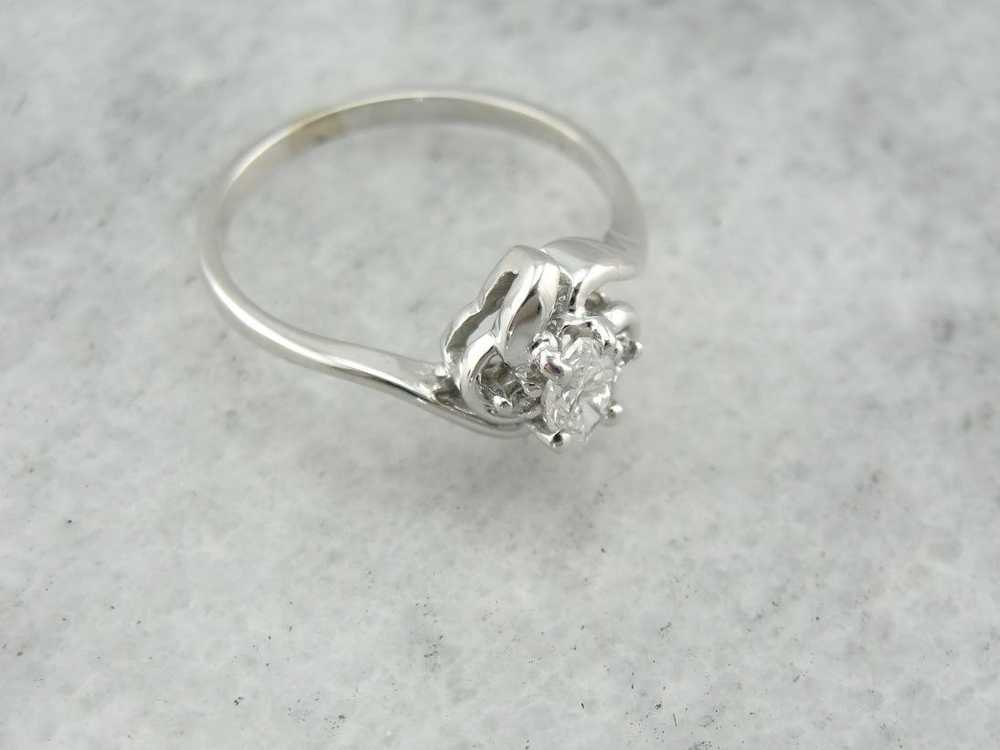 Swirling Marquise Cut Diamond Engagement Ring - image 2