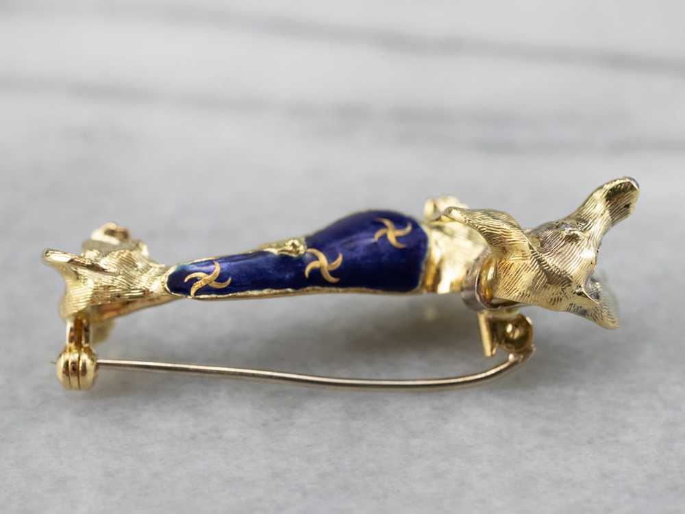 Dachshund Diamond and Enamel Brooch - image 10