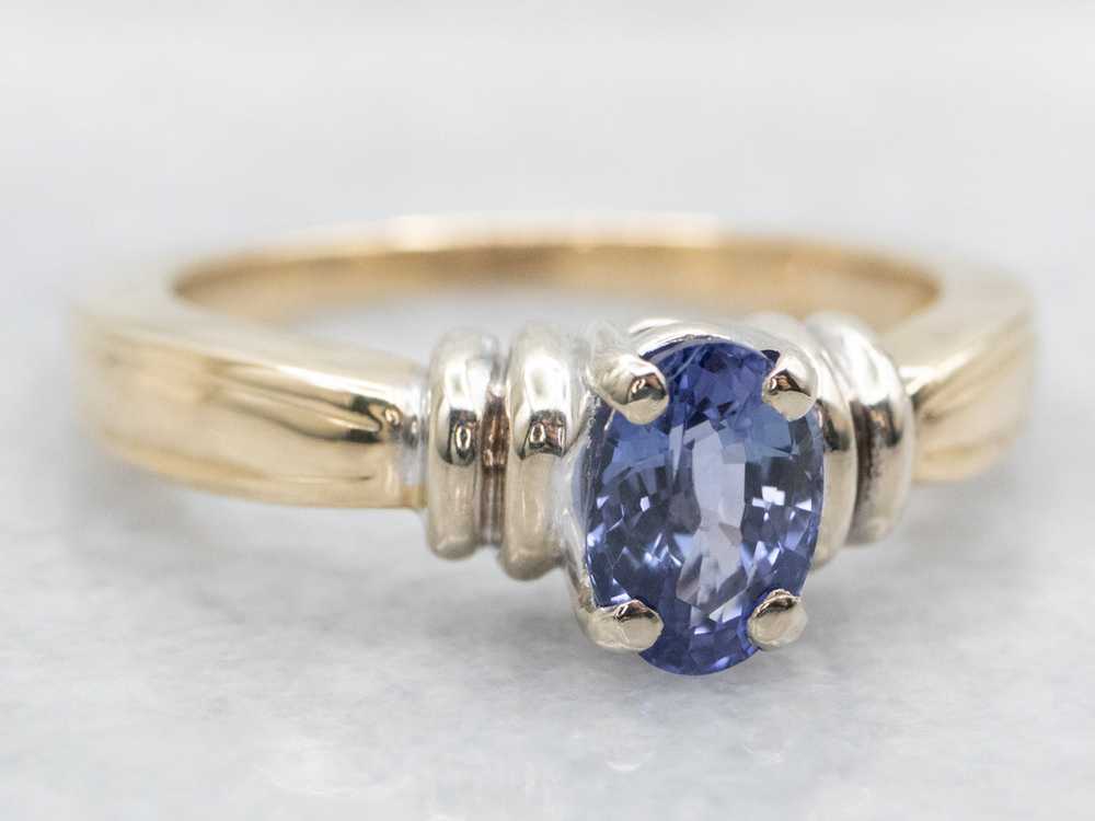 Oval Cut Sapphire Solitaire Ring - image 2