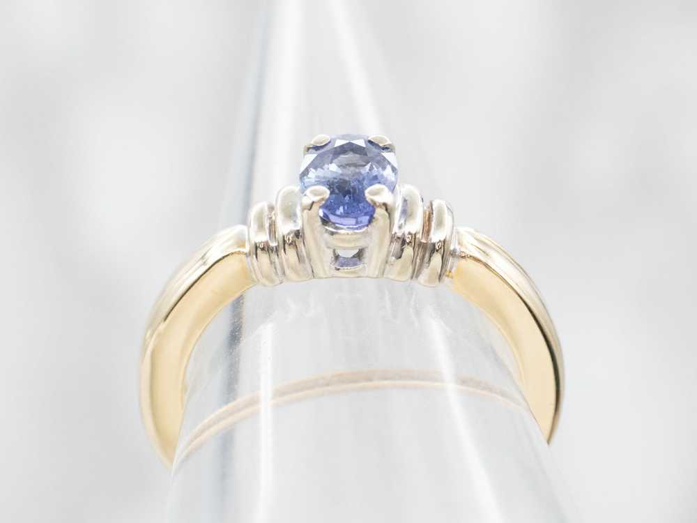 Oval Cut Sapphire Solitaire Ring - image 3