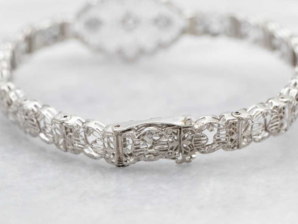 Art Deco Diamond Filigree Bracelet - image 2