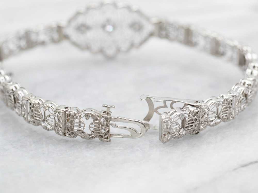 Art Deco Diamond Filigree Bracelet - image 3