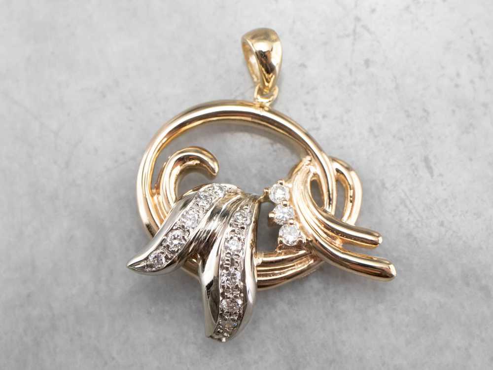 Diamond Two Tone Gold Pendant - image 2