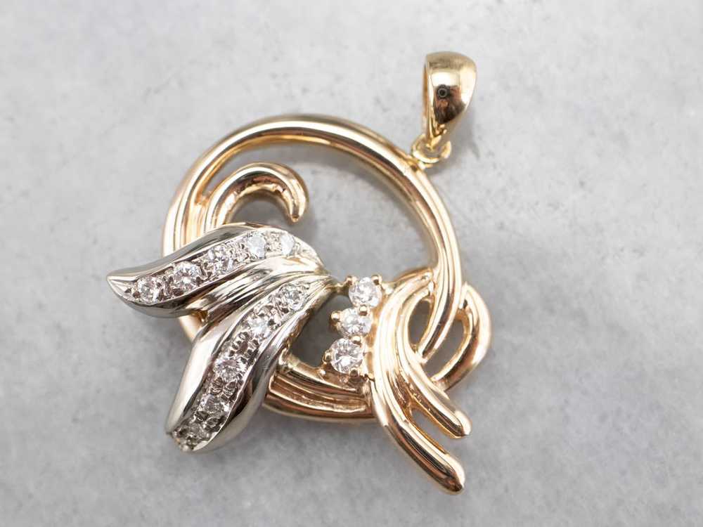 Diamond Two Tone Gold Pendant - image 3