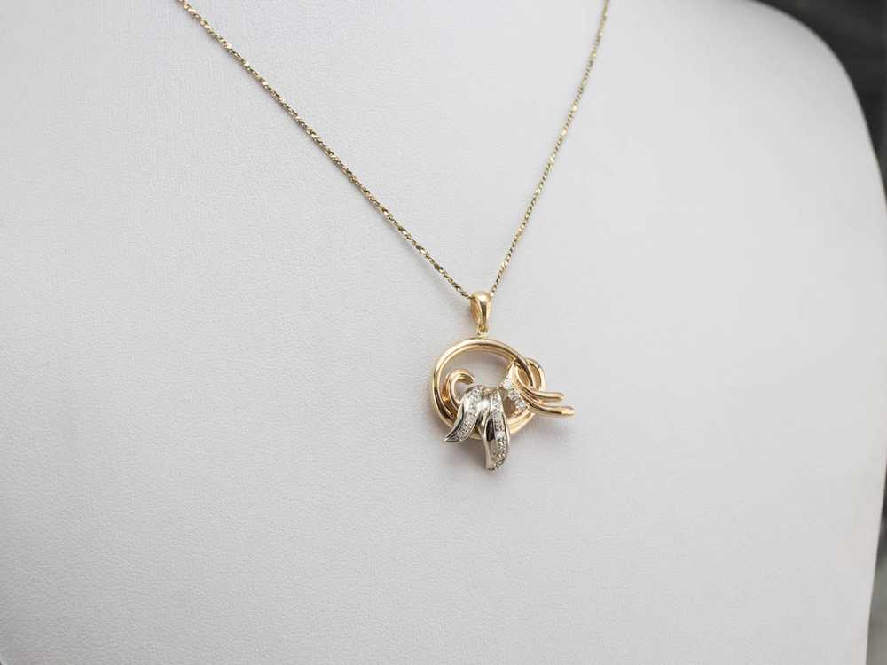 Diamond Two Tone Gold Pendant - image 8