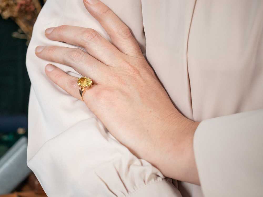 Victorian Rose Gold Heliodor Beryl Ring - image 6